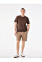 Straight Fit Cotton Jean Shorts with Pockets and Tie Waist - 2