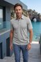 Men's Shirt Collar Short Sleeve Buttoned Egyptian Cotton Mercerized Kagi Silver T-Shirt Classic Fit - 5310