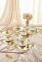 6-Piece Coffee & Tea & Presentation Tray Metal Cast Iron Rose Model Gold - 2