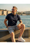 Linen Cotton Men's Shorts with Lace-Up Detail - 4