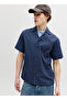 Navy Blue Men's Regular Fit Shirt 12291956 Jprbluwinson Dobby Shirt - 3