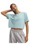 6011065-425 Ua Rival Boxy Tee Wash Blue Bicycle Regular Plain Women's T-Shirt