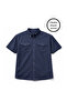 Men's Large Size Navy Blue Double Pocket Short Sleeve Shirt 3Xl-4Xl-5Xl-6Xl-7Xl-8Xl - 4