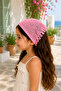 Vanilla Hand Knitted Girls' Summer Bamboo Yarn Bandana - 3
