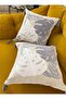 (4 قطع) غطاء وسادة مطرز ومزين بالشراشيب - 3