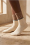 Unisex 2-Piece Dog Embroidered Socks Ecru Mix - 2