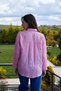 Women's Pastel Pink Textured Fabric Slightly Transparent Shirt with Long Sleeves, Casual & Stylish - 7