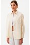 Yellow Striped 100% Cotton Loose Fit Women's Shirt - 3