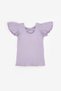 Lilac Short Sleeve Girls' T-Shirt with Crossed Piping on the Back - Julie - 4