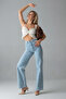 Women's Square Patterned B. Blue Palazzo Jeans - 6