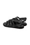 Women's Black Adjustable Buckle Leather Sandals - 4