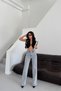 Women's Wide Leg Ice Blue Palazzo Jeans - 4