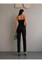 Imported Crepe Fabric Suspender Jumpsuit 582406 Black - 3