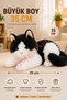 Plush Cat with Sound 35 cm – Black Soft Toy, Sleeping Companion Cat - 3