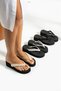Sabrina Dore Women's Black Pearl and Stone Detailed Special Design Summer Flip-Flop Beach Slippers 4.5 cm - 4