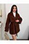 New Season Trend Oversize Belted Brown Cashmere Coat