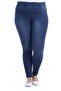 Women's Jeans Gathering Full Lycra Elastic Waist High Waist Large / Small Size - Red - 2