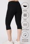 Women's Black Chiffon Detailed Capri Leggings - 90% Cotton - 5