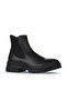 Black Leather Women's Flat Boots 01Wz0100 - 2