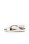 White Cracked Leather Women's Sandals 01Ws2801 - 3