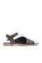 Navy Blue Leather Women's Flat Sandals 01Wn5001