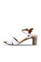 Shoes White Leather Women's High Heels Sandals 01Wn1501 - 3