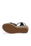 Black Leather Women's Wedge Heeled Sandals 14Ws72402 - 5