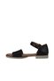 Black Leather Women's Sandals 01Wy2502 - 4