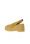 Yellow Leather Women's Wedge Heeled Sandals 01Wy9002 - 5