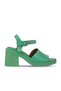 Green Dark Leather Women's Heeled Sandals 01Wy12502 - 2