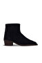 Navy Blue Suede Women's Heeled Boots 01Wf1006
