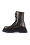 Gray Leather Women's Wedge Heeled Boots 01Wv5103 - 3