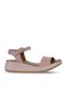 Dusty Rose Leather Women's Wedge Heeled Sandals 01Wy5700