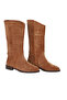 Tan Suede Women's Flat Boots 30Wc25567 - 2