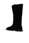 Black Suede Women's Flat Boots 30Wc25567 - 4