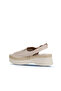 Beige Leather Women's Flat Sandals 01Wy8208 - 4