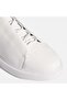 Men's White Lace-Up Leather Casual Shoes - 6