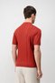 Red Textured Knitwear Men's Polo T-Shirt - 5