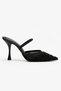 Calista Women's Black Lace Mesh Embroidery and Bead Detailed Women's Heeled Shoes 9cm - 7