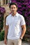 Men's Plus Size Shirt Collar White T-Shirt Classic Fit - 4910Bat
