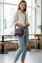 Sn 1267 Quilted Women's Handbag Brown - 2
