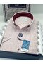 Classic Short Sleeve Linen Collar Buttoned Men's Shirt with Gift Box Fs-003626 - Burgundy - 3