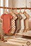 100% Organic Cotton Snap Fastener Short-Sleeved Baby Bodysuit 5-Pack