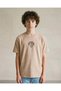 Senior Boys Beige Printed T-shirt