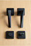 Matte Black Prism Square Rosette Wc-Bathroom Door Handle Set – 1 Set (2 Pieces Backplate/Frontplate) - 3