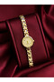 Violes Gold Women's Wristwatch – Vintage Luxury Stone Detailed Elegant Steel Bracelet Watch |   Old Money Minimal Design Women's Watch - 2
