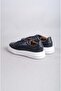 Select 2501 genuine leather men's sneakers shoes navy blue - 6