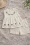 Cotton Embroidered Girls' Muslin Set - 3