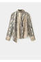 Animal Print Scarf Blouse - 3