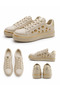Beige Women's Casual Thick Sole Sneaker Shoes - 6